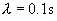 $\lambda = 0.1\,\mathrm{s}$